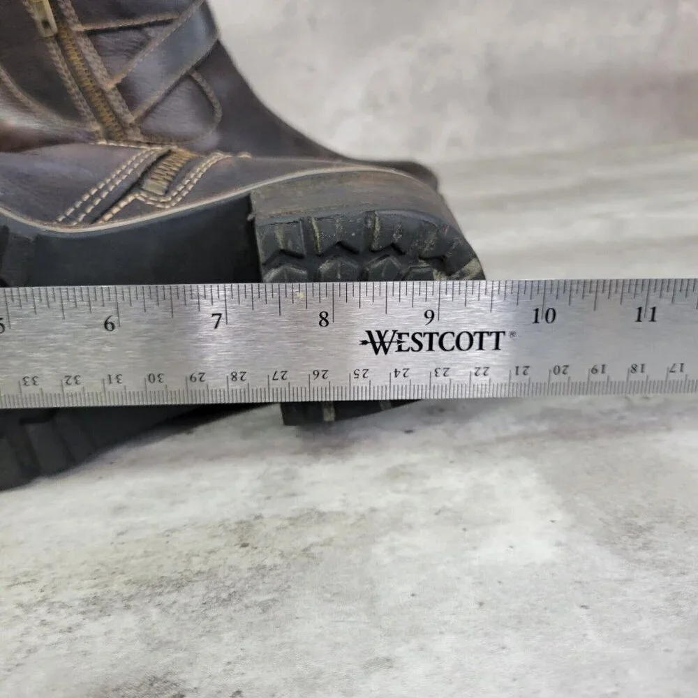 LL Bean Bootie Womens 6.5 Brown Double Buckle‎
